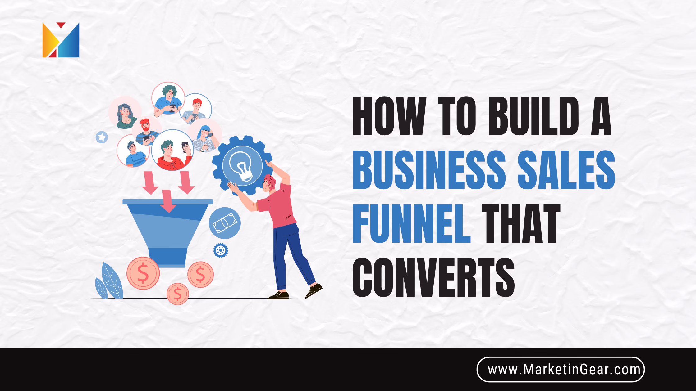 Business sales funnel illustration showing customer journey stages